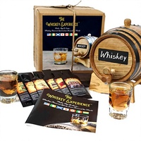 Kit de fabrication de whisky haut de gamme, fût de vieillissement en chêne blanc américain de 1 litre avec 10 essences aromatiques, support de fût et kit de nettoyage de bouchons