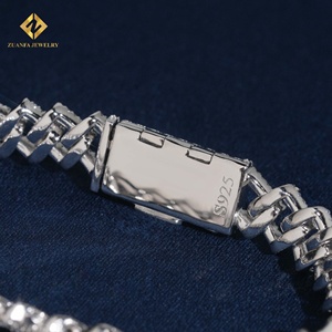 Lab Grown Diamond <b>Bracelet</b> Popular 12mm Cuban <b>Chain</b> Cuban Link <b>Chain</b> Necklace <b>Bracelet</b> <b>Men</b> Iced Out Diamond 925 - Product Image 6