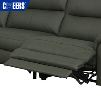 MANWAH CHEERS Wohnzimmer-Möbelset Elektrisches Relaxsofa Zero Wall Echtleder Modulares Ecksofa mit Stauraum Chaiselongue