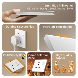 KESHIQI - Enchufes <span class=keywords><strong>de</strong></span> Pared Dobles USB Tipo C Industriales <span class=keywords><strong>de</strong></span> 10 A, 250 V, Panel Blanco Ultrafino, Interruptores y Enchufes - Product Image 2