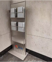 Support d'affichage métallique personnalisé / Présentoir d'informations en acier inoxydable sur pied / Porte-brochures autoportant