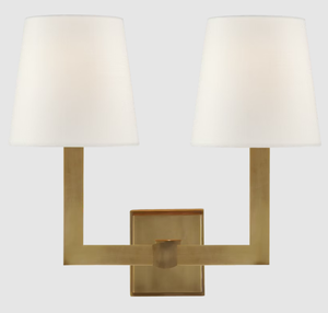 Applique murale antique en laiton de fer de longue taille avec abat-jour blanc cassé en acrylique pour lampe d'intérieur de maison d'hôtel - Product Image 6