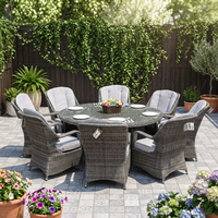 Ensemble de canapés de terrasse en saule pour l'extérieur avec coussins moelleux, structure en aluminium, idéal pour les repas en plein air et l'utilisation en salon