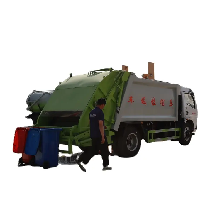 Haute efficacité de travail, opération simple, grande capacité de chargement, camion à ordures comprimé Dongfeng Environmental Sanitation