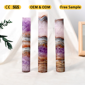 Wholesale Natural Cylinder Amethyst Agate Cylinder Polished Mexican Agate Cylinder for Decoration - Product Image 5