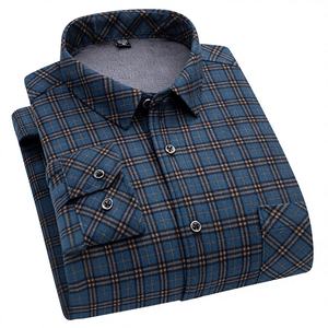 Camicia invernale da <span class=keywords><strong>uomo</strong></span> in <span class=keywords><strong>velluto</strong></span> a doppia faccia foderata in pile e calda camicia da <span class=keywords><strong>uomo</strong></span> di moda - Product Image 5