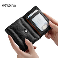 TILONSTAR Dompet Kulit Asli RFID Kapasitas Besar Tipis dengan Logo Kustom Grosir untuk Wanita Hadiah Perusahaan