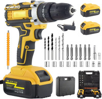 Proveedor Profesional de Taladro Inalámbrico de Grado Industrial de 21V con Batería, Juego de Taladro con Mandril sin Llave de 1/2 y Velocidad Variable
