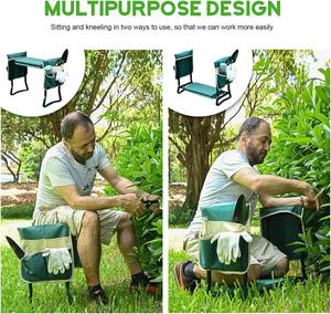 Custom <b>Garden</b> Kneeler Seat with Thicken Widen Soft Kneeling Pad Heavy Duty Foldable Gardener <b>Stool</b> with 2 Tool Pouches Gifts - Product Image 5