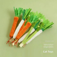 Jouet à mâcher pour chat en vigne argentée et herbe à chat, en forme de légumes (oignon vert, carotte), pour la dentition, le nettoyage dentaire et l'interaction
