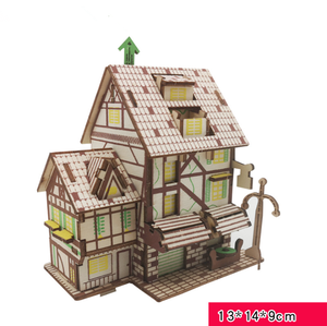 House Model 3D House <span class=keywords><strong>Puzzle</strong></span> Building <span class=keywords><strong>Puzzle</strong></span> House Jigsaw <span class=keywords><strong>Puzzle</strong></span> Paper Model Kit arti fai da te per adulti adolescenti - Product Image 3