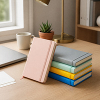 Carnet A5 à couverture rigide en cuir PU avec élastique et marque-page en ruban, personnalisable avec logo, idéal pour cadeau d'entreprise