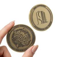 Pièce commémorative personnalisée en alliage de zinc plaqué laiton antique avec logo et texte en relief 3D pour cadeau souvenir