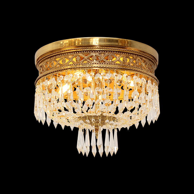 Baroque Luxury Home Living Room Bedroom Corridor E14 Led Pop Ceiling Crystal Lamp Modern Brass Ceiling Light