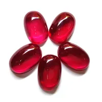 Gemas de rubí sintético auténtico, cabujón ovalado de China, Gema de rubí sintético, corte elegante