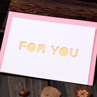Carte de vœux 3D pop-up rose délicat, découpée au laser, écologique, avec cœurs, design créatif anglais, pour la Saint-Valentin, anniversaire, remise de diplôme