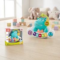 Nouveauté : Ensemble de jouets piano style hippopotame, son et lumière interactifs, jouet musical éducatif pour bébé