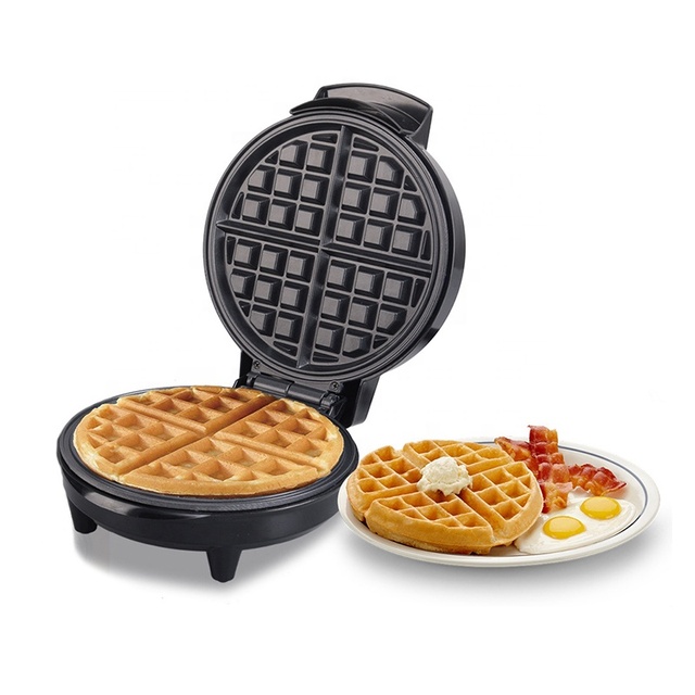 1000W Round Stainless Steel Multifunction Belgian Mini Waffle Iron Machine Makers for Home Use