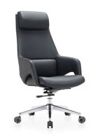 Chaise de direction moderne à dossier haut en cuir PU, pivotante, réglable en hauteur, assise confortable, base en métal