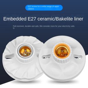 สกรูยึดโคมไฟเซรามิกสำหรับใช้ในครัวเรือนหัวสกรูฐานปากแบบกลมยึดพื้นผิวเพดาน E27 - Product Image 5