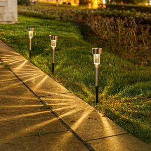 Iluminación LED DE PAISAJE DE ACERO INOXIDABLE IP65 Luces de jardín solares para exteriores Luz solar blanca cálida para camino Producto caliente - Product Image 1