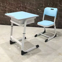 Ensemble de tables et chaises de bureau d'étude réglables pour lycéens modernes pour étudiants d'âge préscolaire