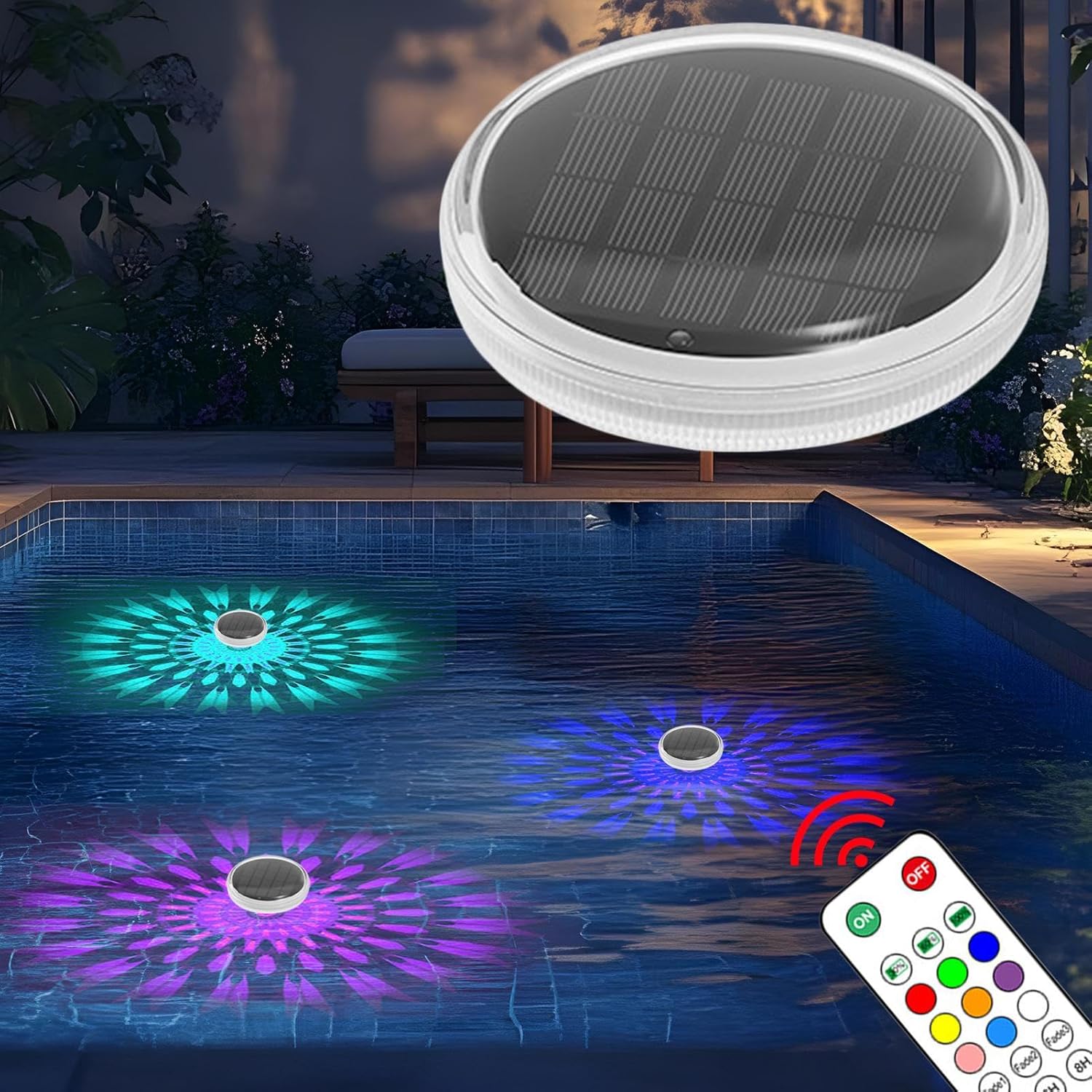 IP67 водонепроницаемые RGB светодиодные фонари для бассейна на солнечных батареях, ПВХ 5 В, теплые белые плавающие огни для бассейна для пруда, открытый бассейн на солнечных батареях