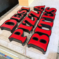 Letrero Luminoso LED Personalizado para Exteriores, Letrero Comercial con Letras LED 3D, Logotipo de Restaurante, Letrero de Pizza para Publicidad