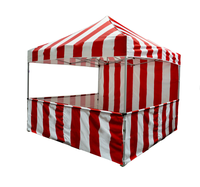 Kit de parois latérales pour tente de carnaval pop-up, rayures rouges et blanches, 10 pieds x 10 pieds