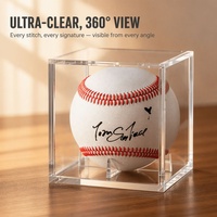 Vitrine transparente pour ballon de baseball avec support intérieur anti-poussière, en acrylique transparent, idéale pour bibliothèque, cave à bière, salle de trophées