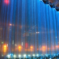 Cortina de Agua Artificial con Líneas Coloridas, Cascada Digital con Iluminación, Fuente de Pared