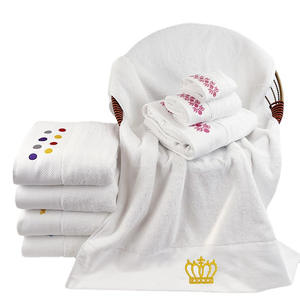 Ensemble de serviettes de bain rectangulaires en coton de luxe pour hôtel, trois pièces, séchage rapide, haute qualité, tissées, brodées, ensemble cadeau blanc pour la maison et le <span class=keywords><strong>spa</strong></span> - Product Image 1