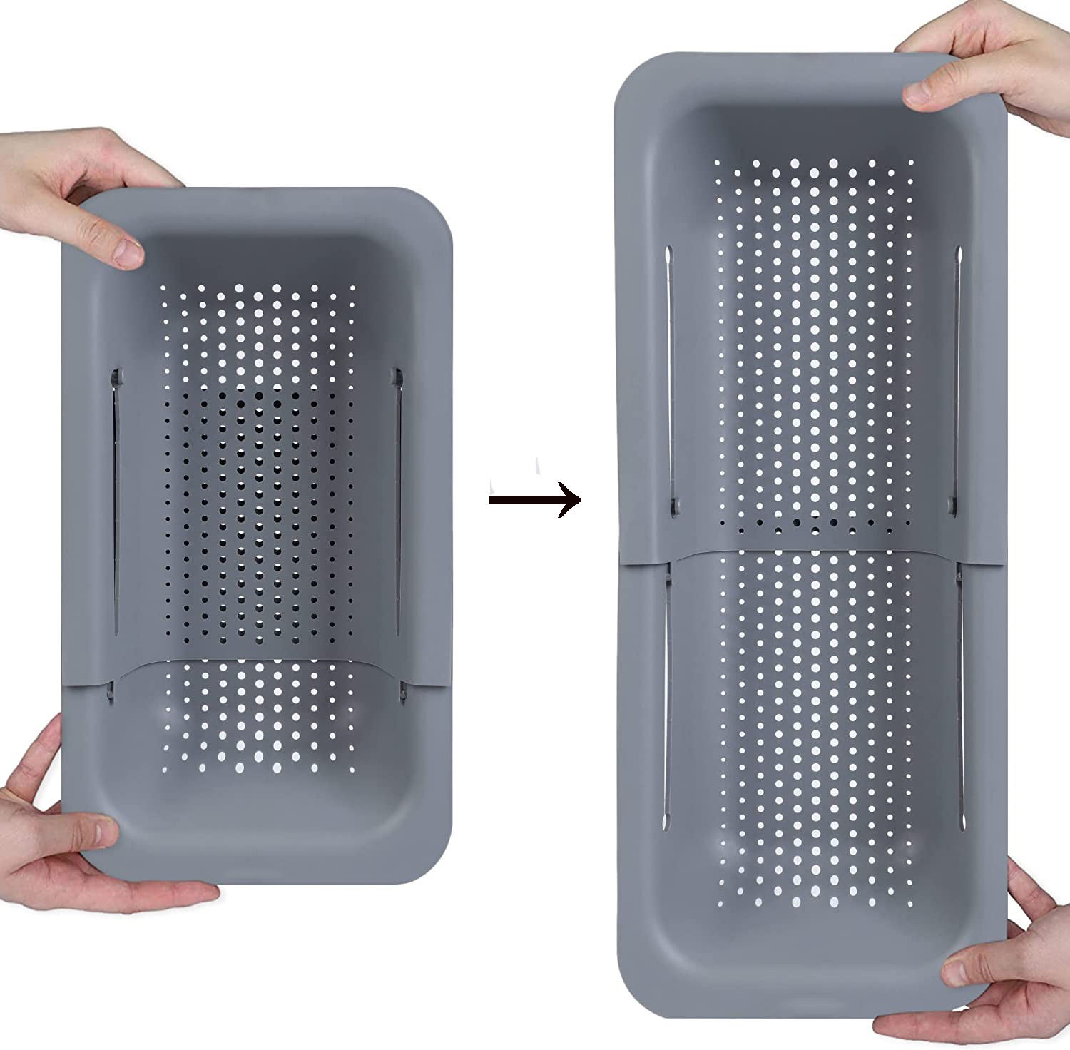 Выдвижной дуршлаг для раковины, ситечко, корзина для мытья овощей и фруктов, слив готовой пасты и сухих блюд