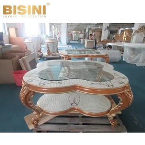 Latest Customized French Baroque Style Royal Palace Villa Wooden Carved Pink Sofa Home Room Rosy Sofa Set and Round <strong>Coffee</strong> <strong>Table</strong> - Product Image 4