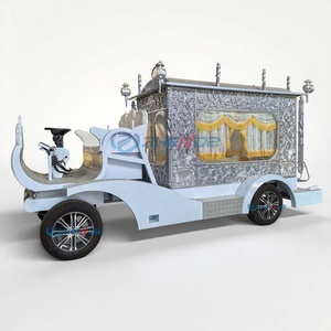 White Silver Electric Classical Funeral Hearse for Sale Custom Made Funeral Hearse High Quality Special Transportation - Product Image 1