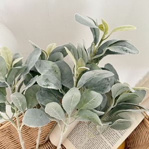 Planta Artificial Yasunobu con Hojas de Tela Gris de 30cm-100cm, Flores en Jarrón, Decoración Estilo Pastoral para Sala de Estar y Comedor - Product Image 4