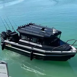 Gospel 25ft 7.5m 2024 nuovo design saldato velocità in alluminio barca a motore da pesca incrociatore con rimorchio per Canada America
