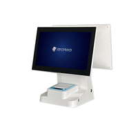 Caisse Enregistreuse POS Android 11 à Double Écran avec RAM 4+64Go, Écran Intégré Hôte/Client, Impression Thermique, WiFi et Autres Fonctions