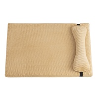 Lit pour animaux de compagnie rectangulaire avec oreiller, luxe, court, en peluche, matelas amovible et lavable, antidérapant, chaud, doux, pour chats et chiens