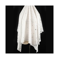 Tissu en dentelle florale respirant et hydrosoluble 100% coton pour vêtements ou robe hawaïenne, tissu en dentelle brodée