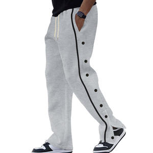 <span class=keywords><strong>Pantaloni</strong></span> da Uomo Personalizzati di Alta Qualità, Joggers in Pile con Bottoni Laterali, <span class=keywords><strong>Doppio</strong></span> Spacco alla Caviglia, Coulisse, <span class=keywords><strong>Pantaloni</strong></span> Larghi da Corsa - Product Image 2