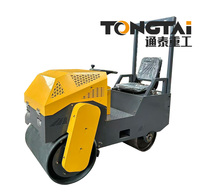 Compacteur de sol et d'asphalte à double tambour hydraulique, mini-rouleau vibratoire autoporté robuste TT-850