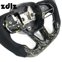 Volant de direction personnalisé en fibre de carbone forgée jaune pour Dodge Charger Challenger SRT 2018 2019 2020 2021