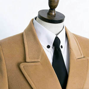 Ventes chaudes - <span class=keywords><strong>Manteau</strong></span> en <span class=keywords><strong>laine</strong></span> structuré pour <span class=keywords><strong>homme</strong></span>, double boutonnage, mi-long, couleur camel, pour le bureau et les occasions formelles - Product Image 3
