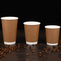 Bicchieri di Carta a Doppia Parete Compostabili di Alta Qualità 4oz-10oz per Bevande Calde con Coperchio