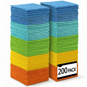 Panni in Microfibra Quadrati Multicolore per Pulizia, Ecologici, Spessi e Morbidi 300g/m, Altamente Assorbenti, Senza Pelucchi, per Cucina e Bagno - Product Image 1