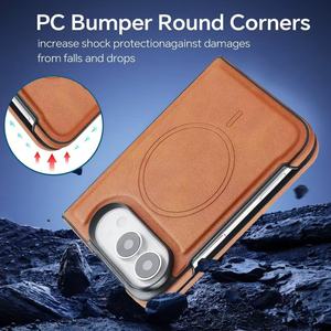 Étui de téléphone en cuir de qualité supérieure avec protection d'appareil photo de 2 mm et protection d'écran de 1,2 mm, design portefeuille pliable pour iPhone 18 DUO - Product Image 5