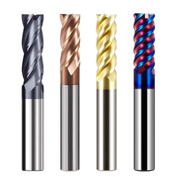 Fraise à queue en carbure monobloc à 4 dents pour usinage CNC, fraise carrée en carbure de tungstène pour le traitement de l'acier et du fer HRC55/65/70 D1-D20
