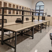 LIWEI - Estaciones de Trabajo Modernas de Madera, Escritorio para Computadora Modular, Extensible y Personalizable, Cubículos de Oficina para 4-10 Personas, Zonificados y Fáciles de Armar