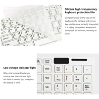 Combo de Teclado y Ratón Inalámbrico Ergonómico Ultrafino de 101 Teclas, Resistente al Agua, 2.4Ghz, Listo para Jugar, para Windows, Chrome, Laptop, PC